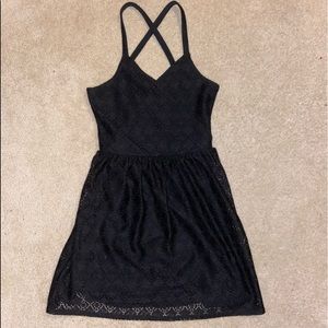Abercrombie Black Lace Skater Dress